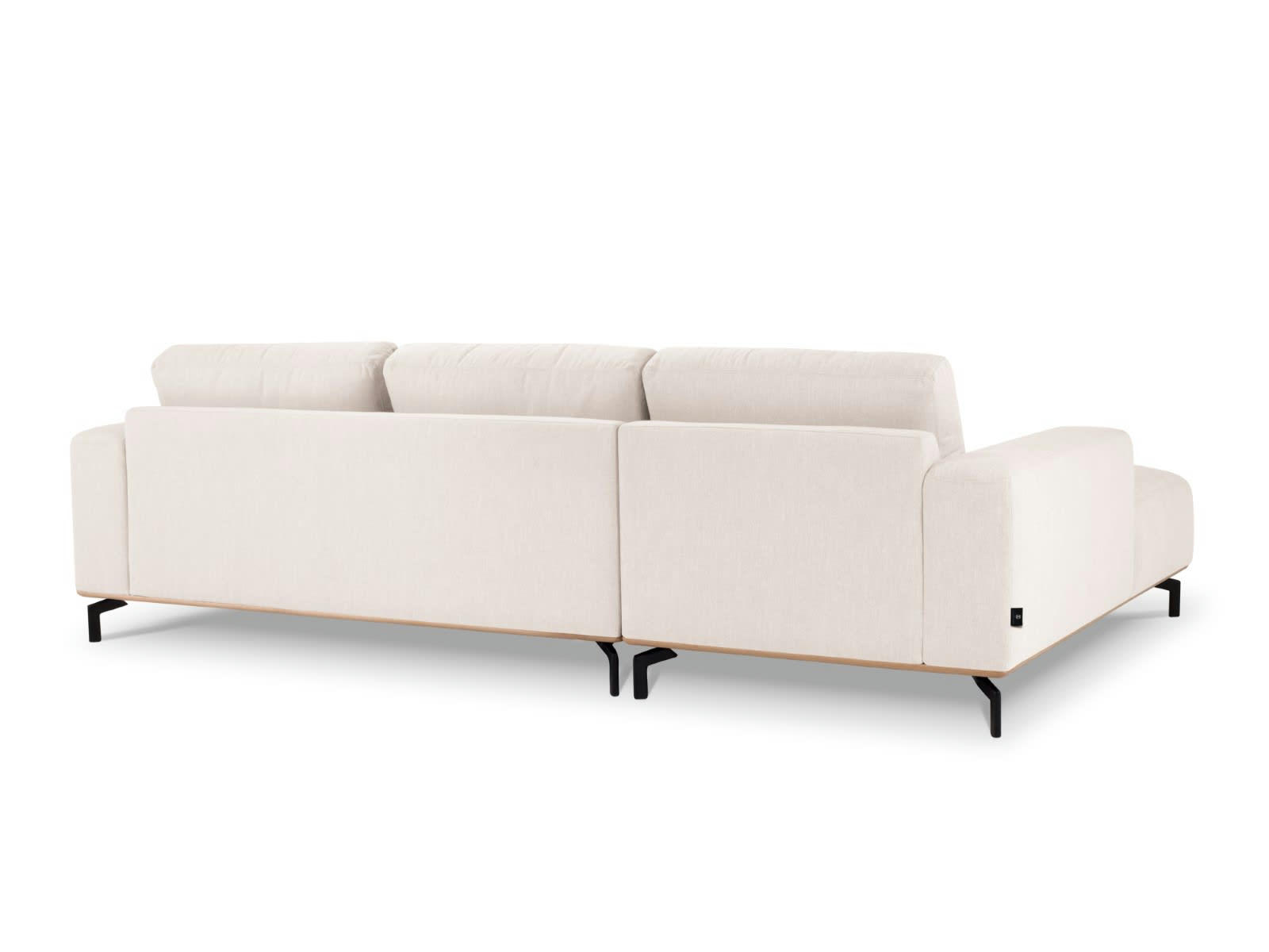 MARC - Canapé D'Angle Gauche 5 places en Tissu Structurel Beige Clair