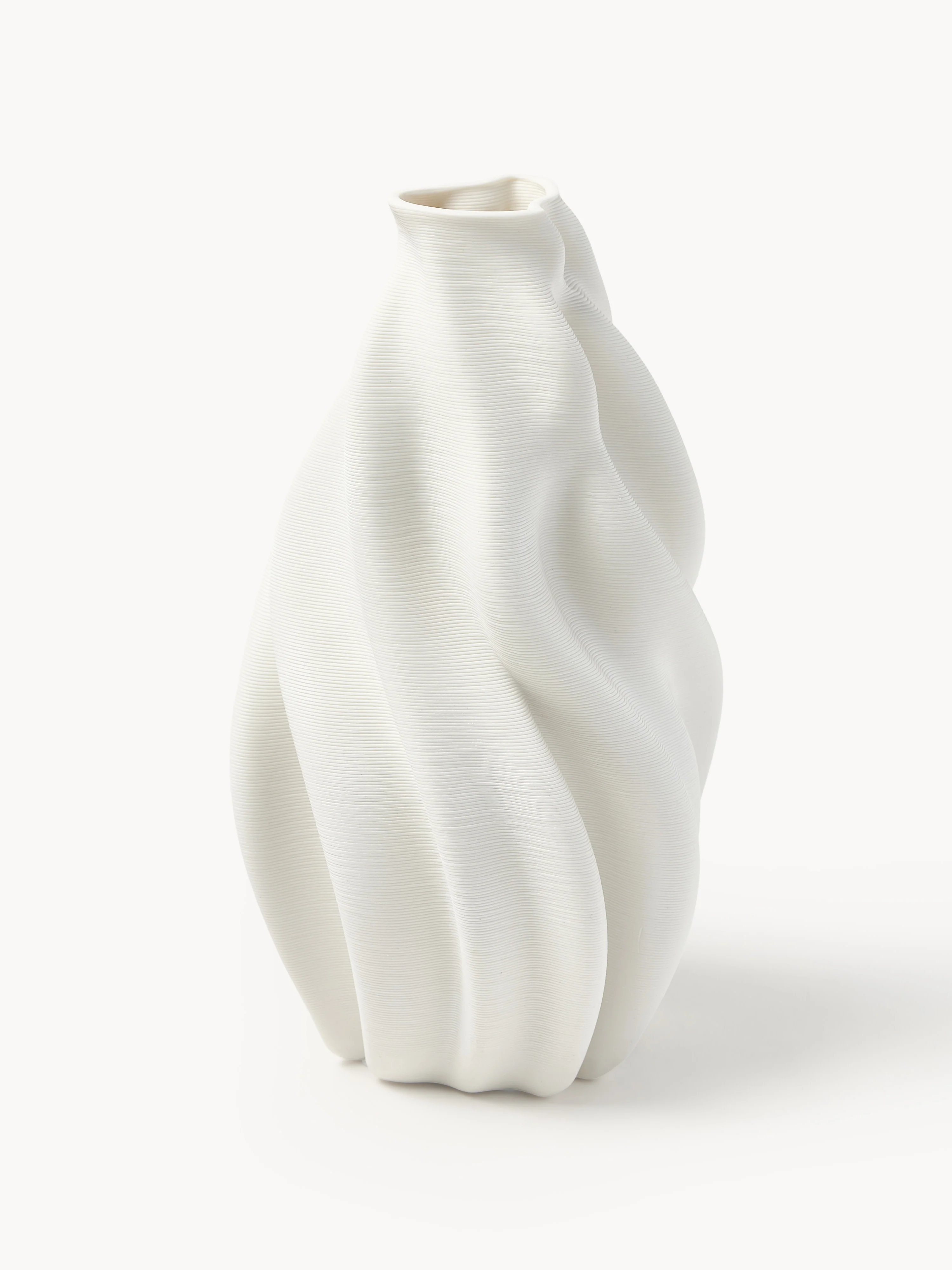 3D-gedruckte Vase Lyria aus Porzellan, H 29 cm