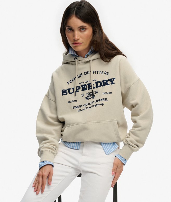 Luxe Casual Embroidered Relaxed Hoodie