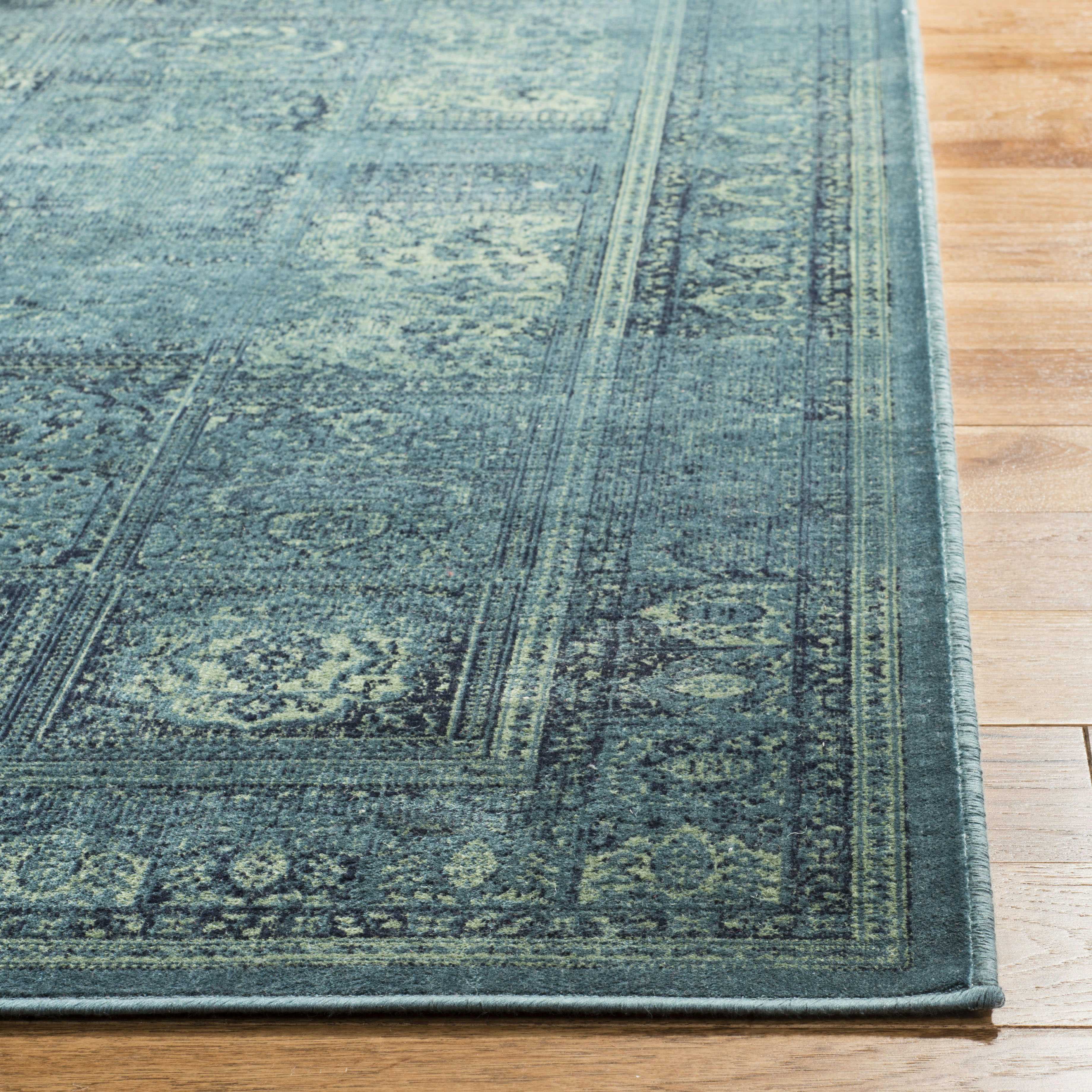 VINTAGE - Tapis de salon interieur en turquoise & multi, 122 x 170 cm