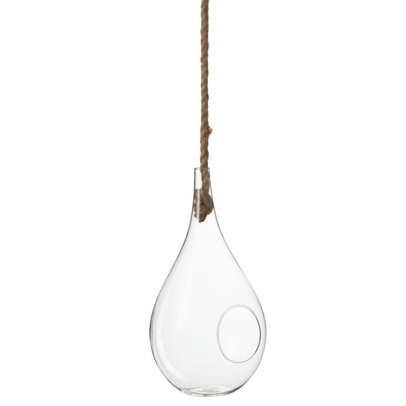 LARME - Terrarium verre transparent et corde H40cm