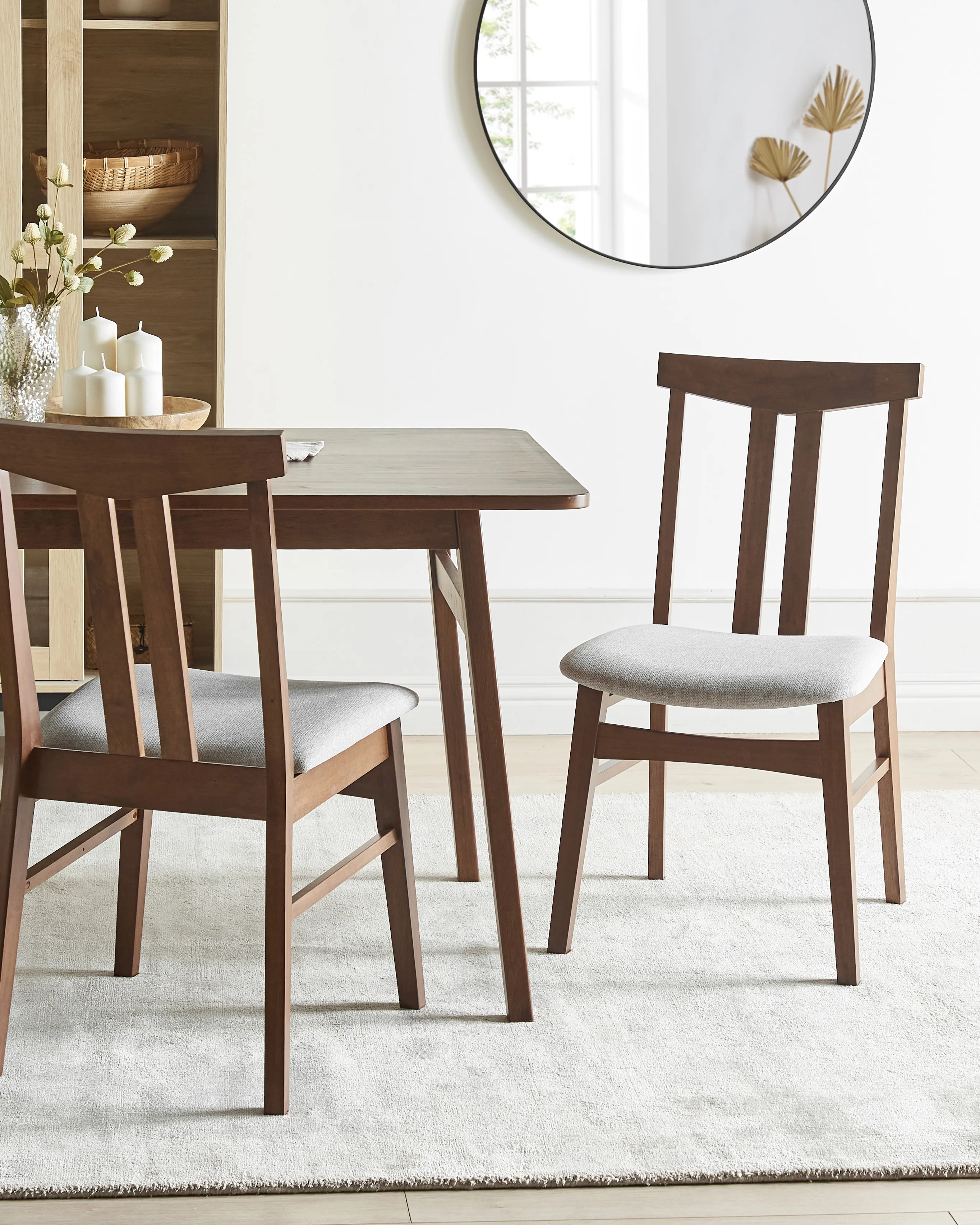 Set of 2 Dining Chairs AVALON Wood Light Grey