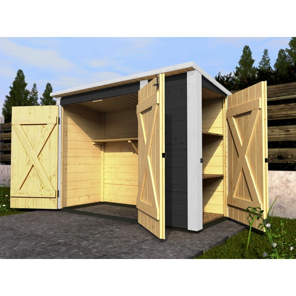 Gerätehaus, BxHxT: 215 x 152 x 95 cm, anthrazit/weiß