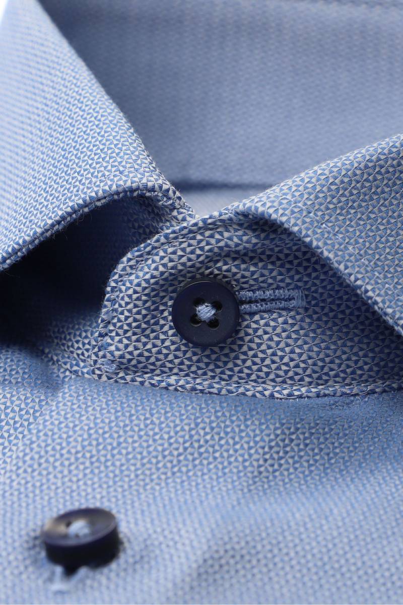ETERNA Modern Fit Hemd blau, Strukturiert
