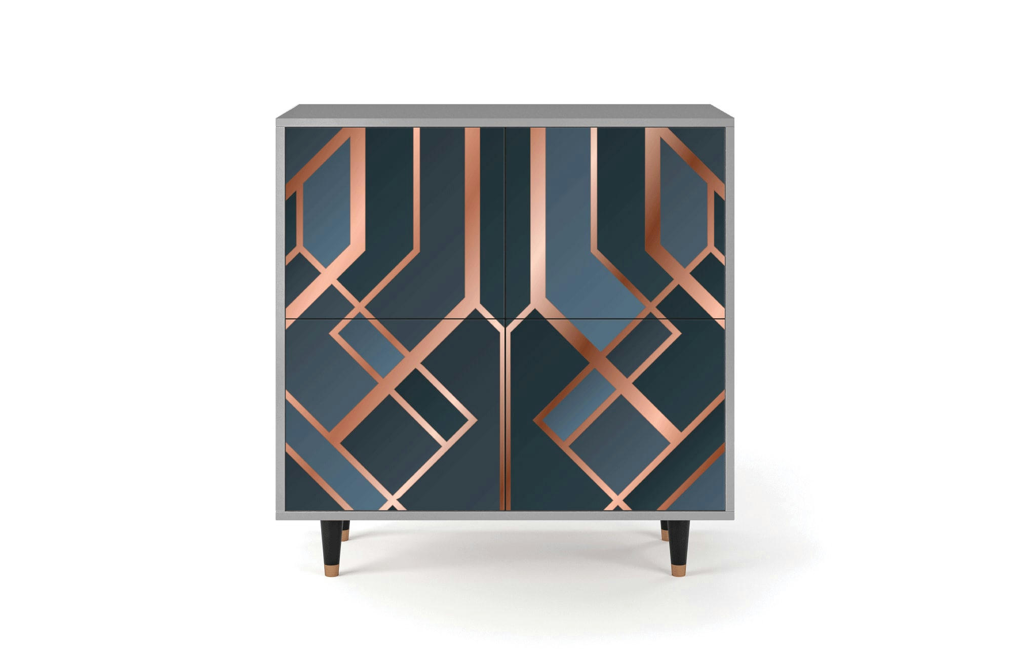 ASHY 1920' - Buffet  bleu-vert 4 portes L 94 cm