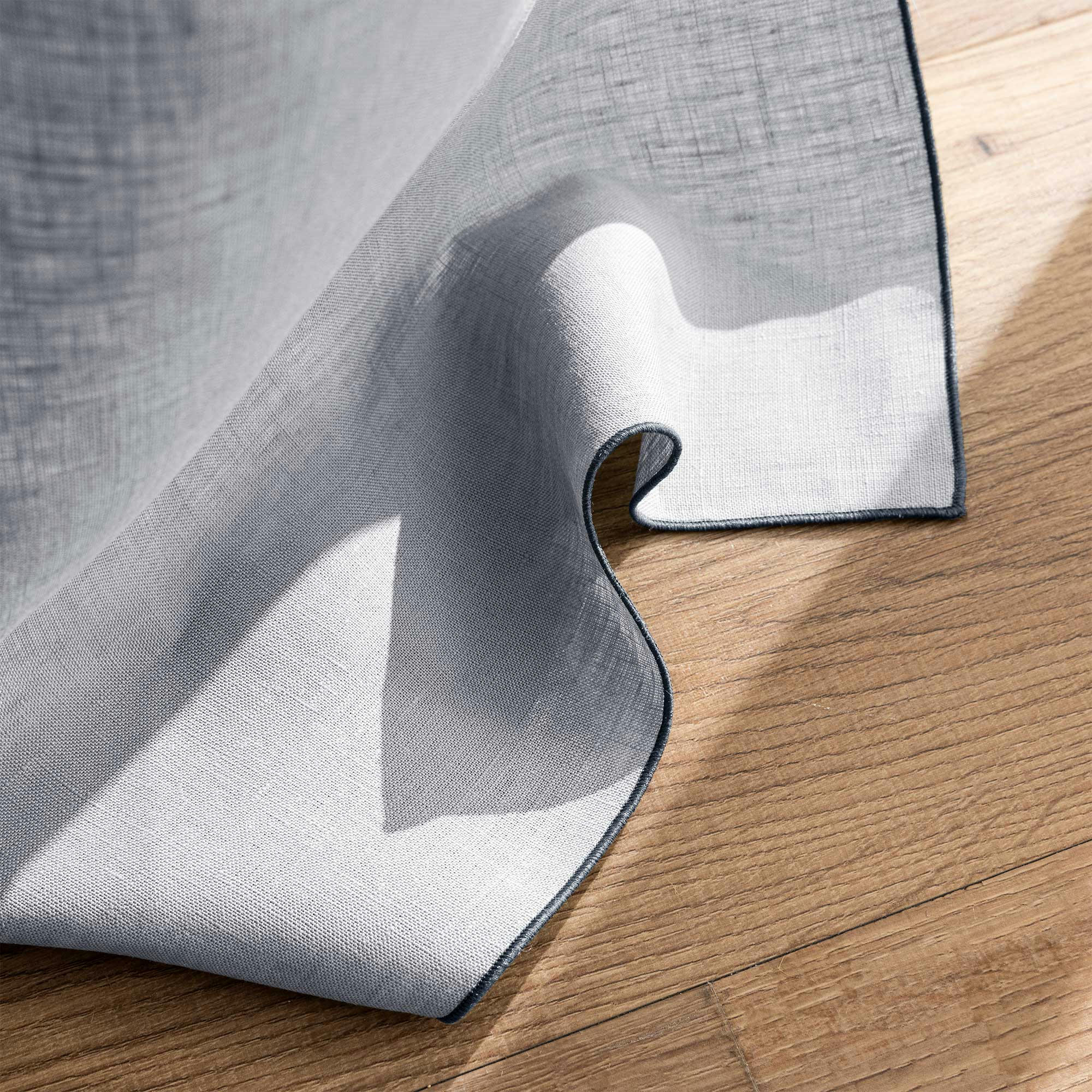 AUTOUR DU LIN - Rideau à œillets en pur lin lavé  150x350cm Gris Argent