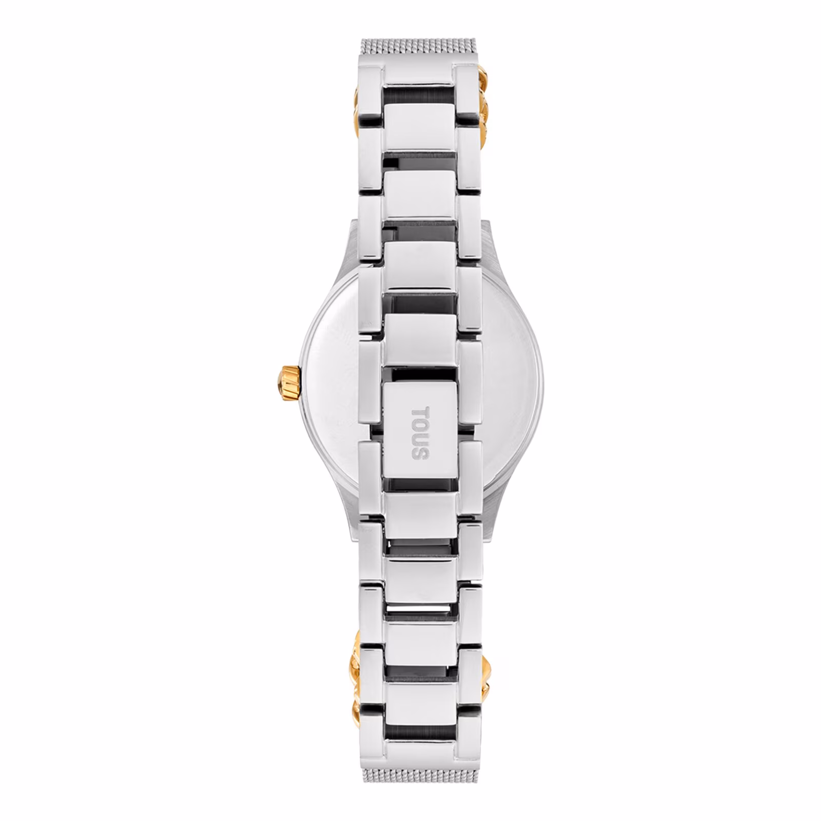 Reloj analógico con brazalete de acero SS, acero IPG dorado y esfera de nácar Epic Icon Mesh