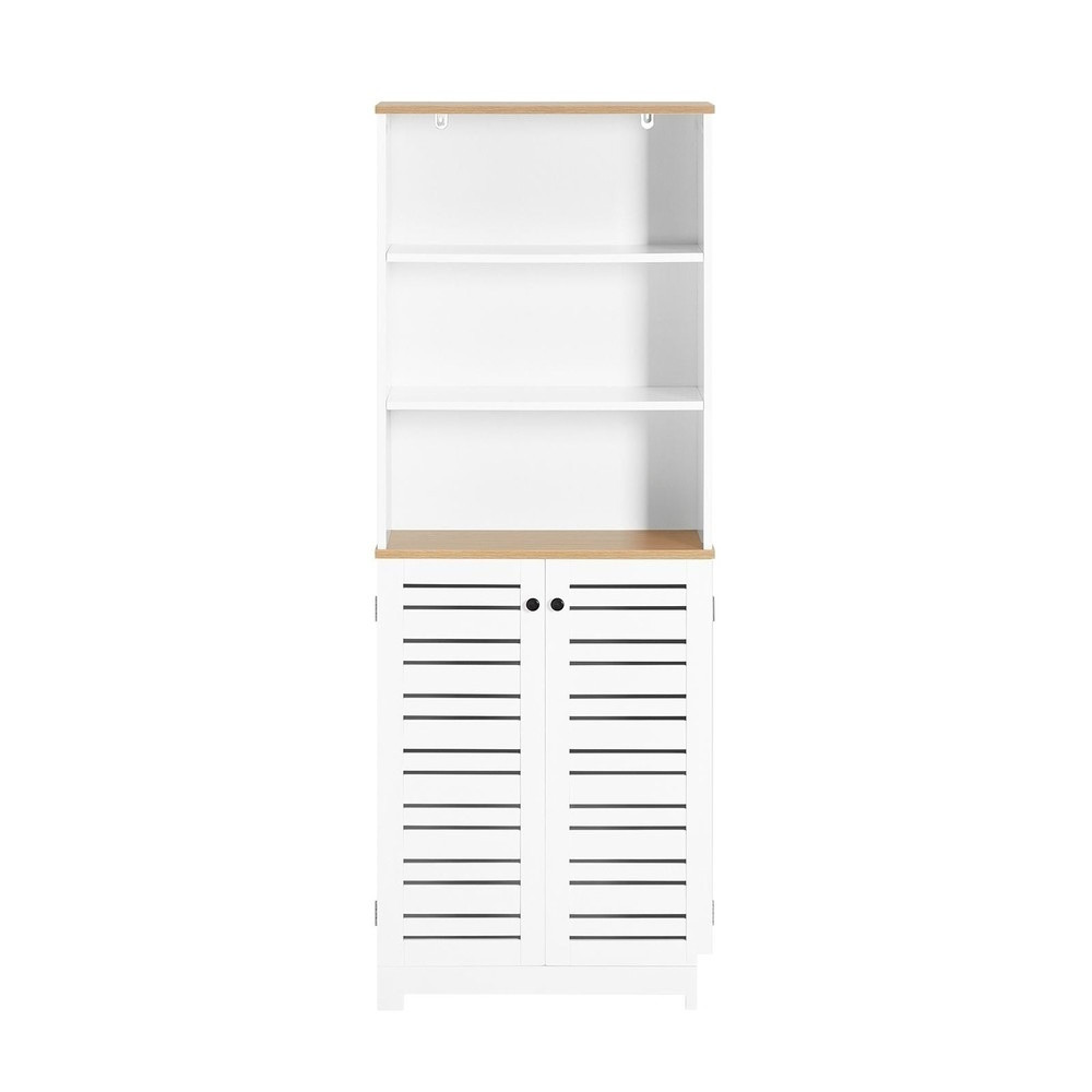 SoBuy Słupek łazienkowy z 1 drzwiami Biały 60x30x160cm Funkcjonalny BZR44-W