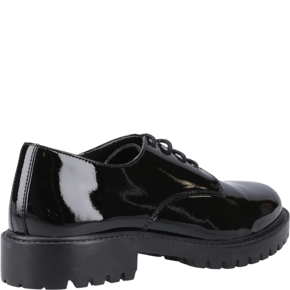Hush Puppies Aubrey Lace Up Patent Senior School Shoes