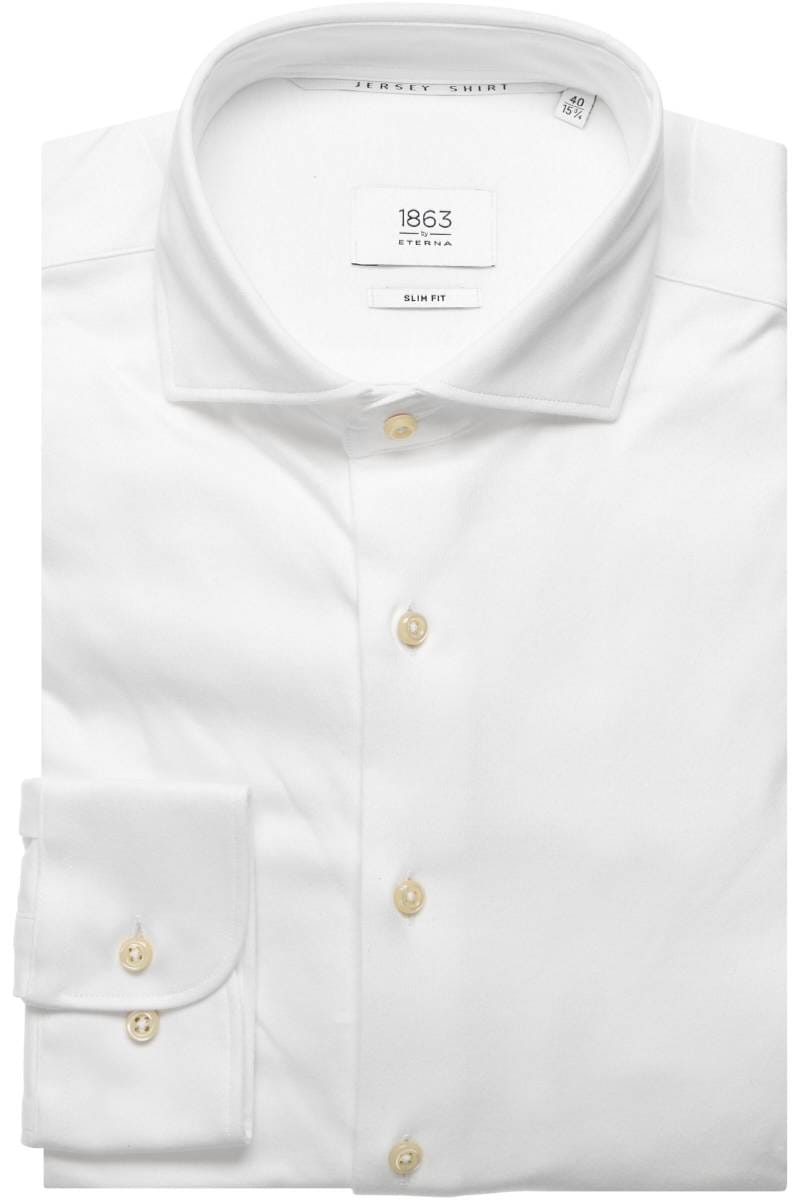 ETERNA 1863 Soft Tailoring Slim Fit Jerseyhemd weiss, Einfarbig