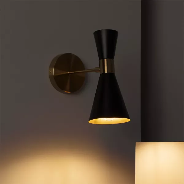 Kinkiet czarno-złoty Salvatore 1xE27x40W wym:25x12x25cm IP20 Abruzzo