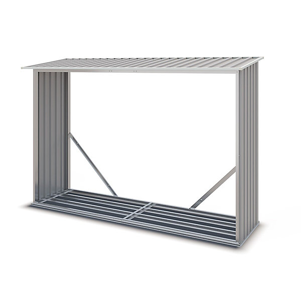 Abri bûches métal TRIGANO 3 stères avec toit incliné et structure acier galvanisé pour protéger votre bois au jardin