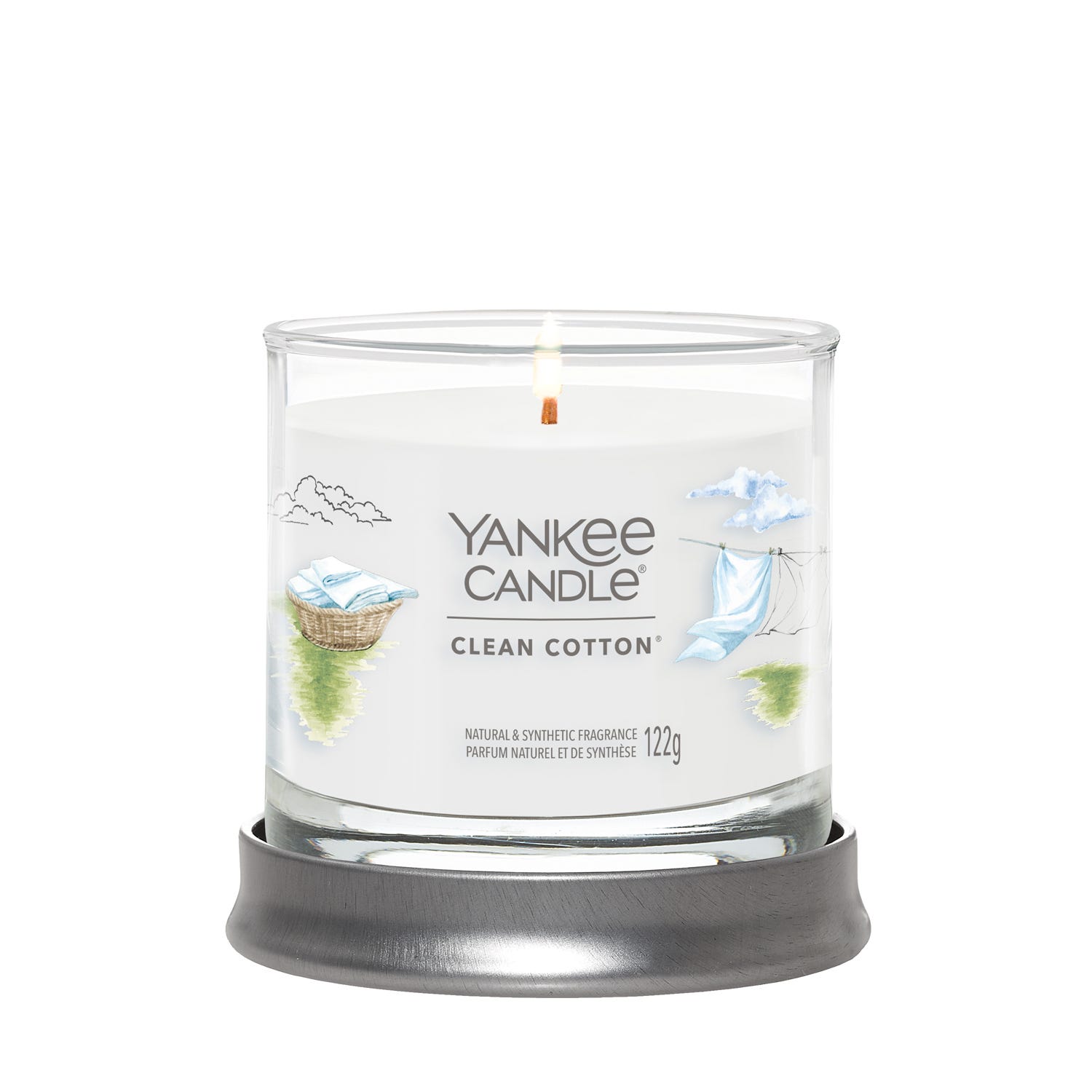 Candela Clean Cotton in barattolo medio Yankee Candle