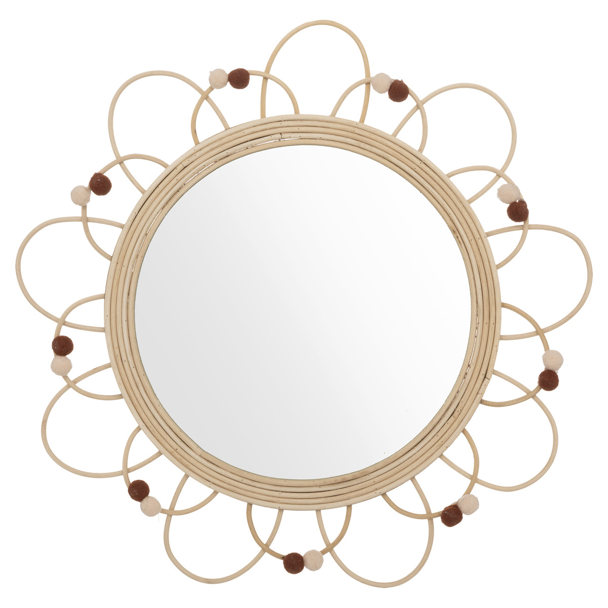 Kids mirror "Campain" Rattan, D.38 cm