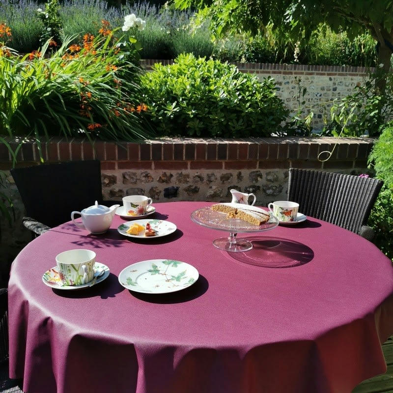 UNI - Nappe enduite ronde 160 x 160 cm violet