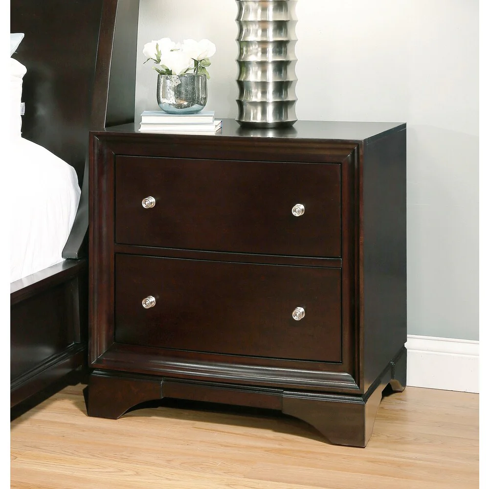 Abbyson Kingston 4-Piece Espresso Sleigh Queen-Size Bedroom Set