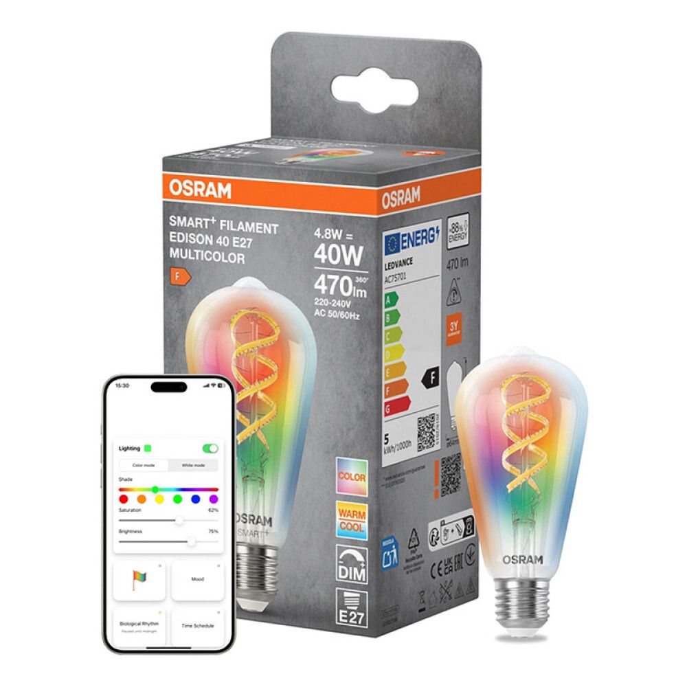 SMARTPÆRER OSRAM SMART  E27 4,8W EDISON RGBW DIMBAR