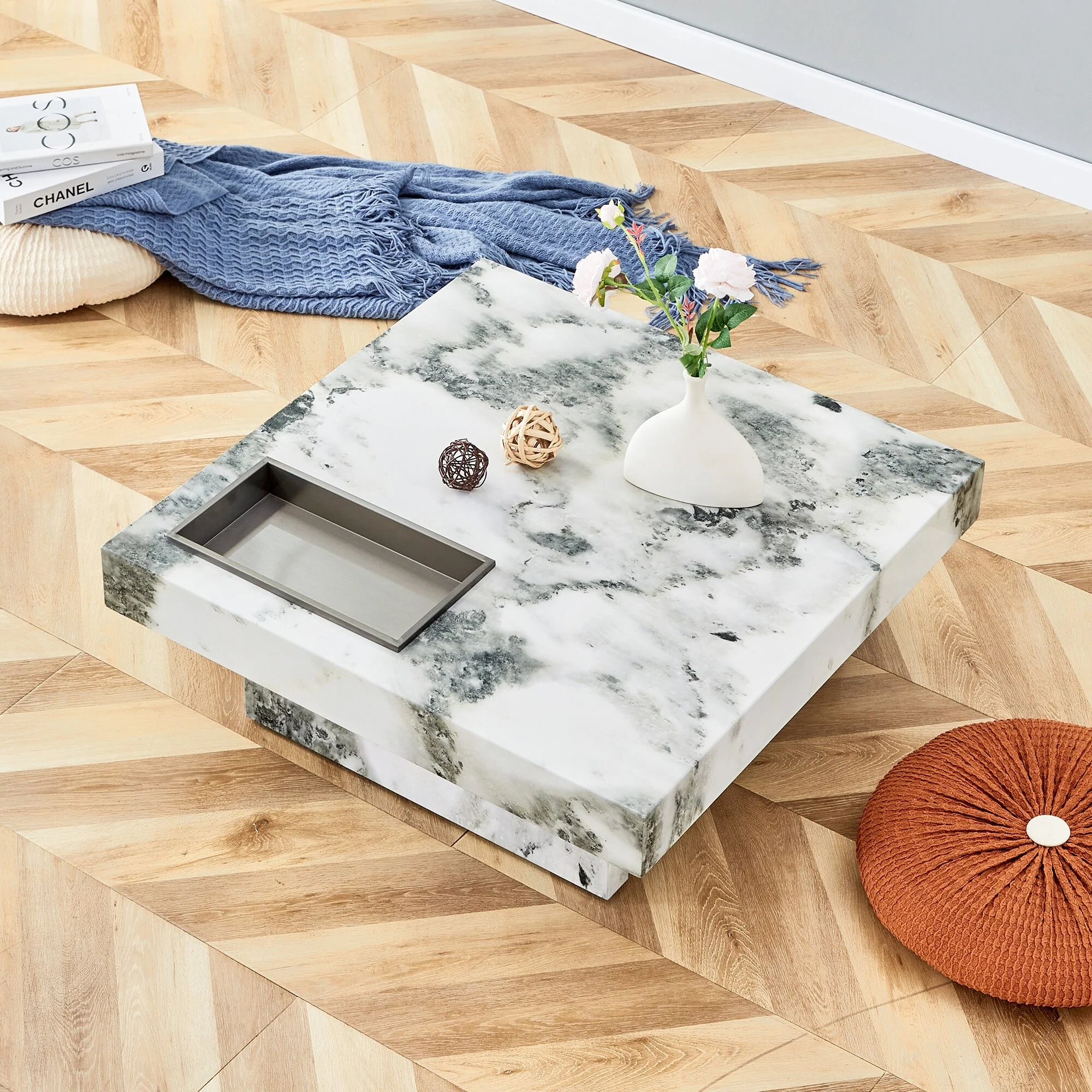 A modern and practical coffee table made of MDF material
