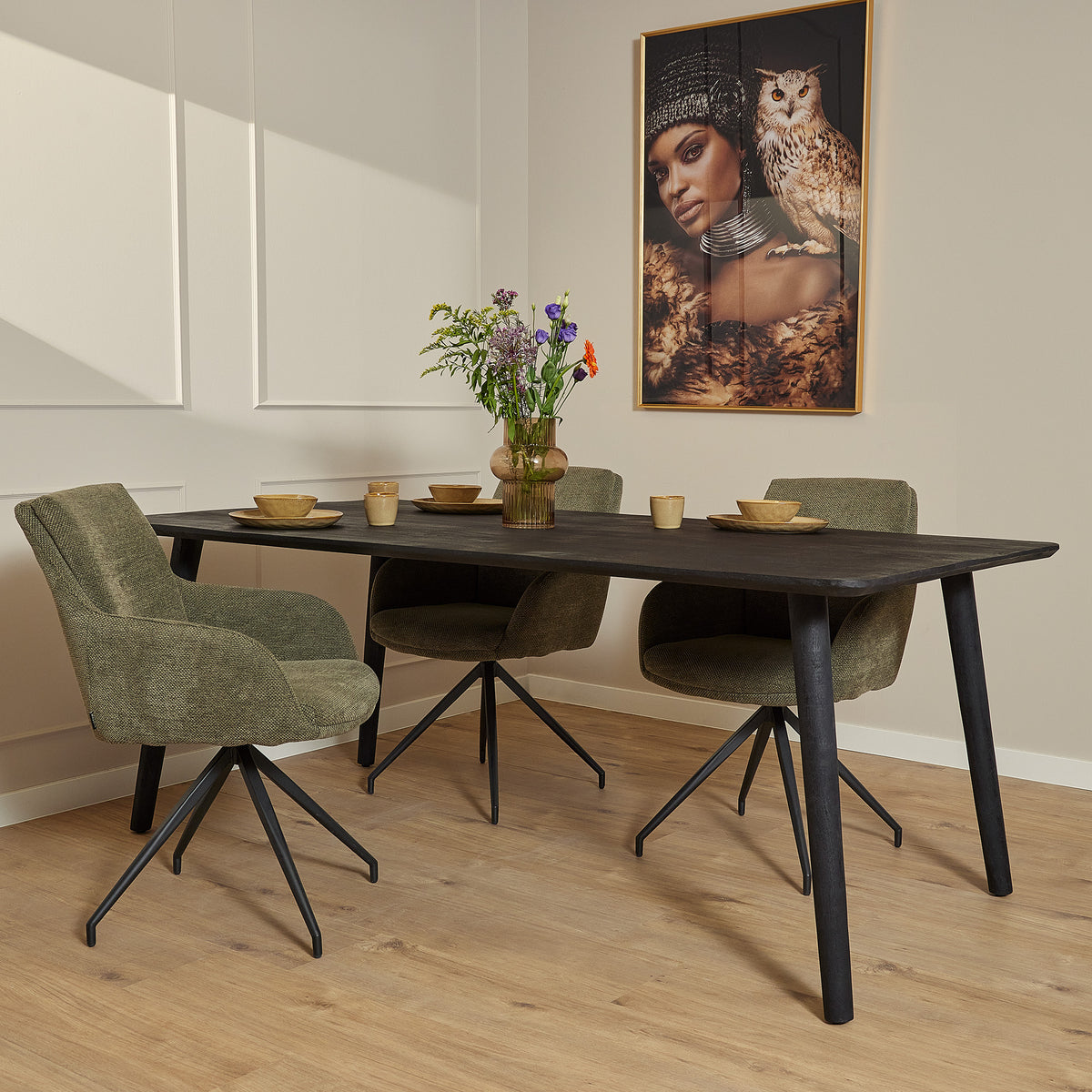 Starfurn eettafel Omaha - zwart - 100x200x76cm
