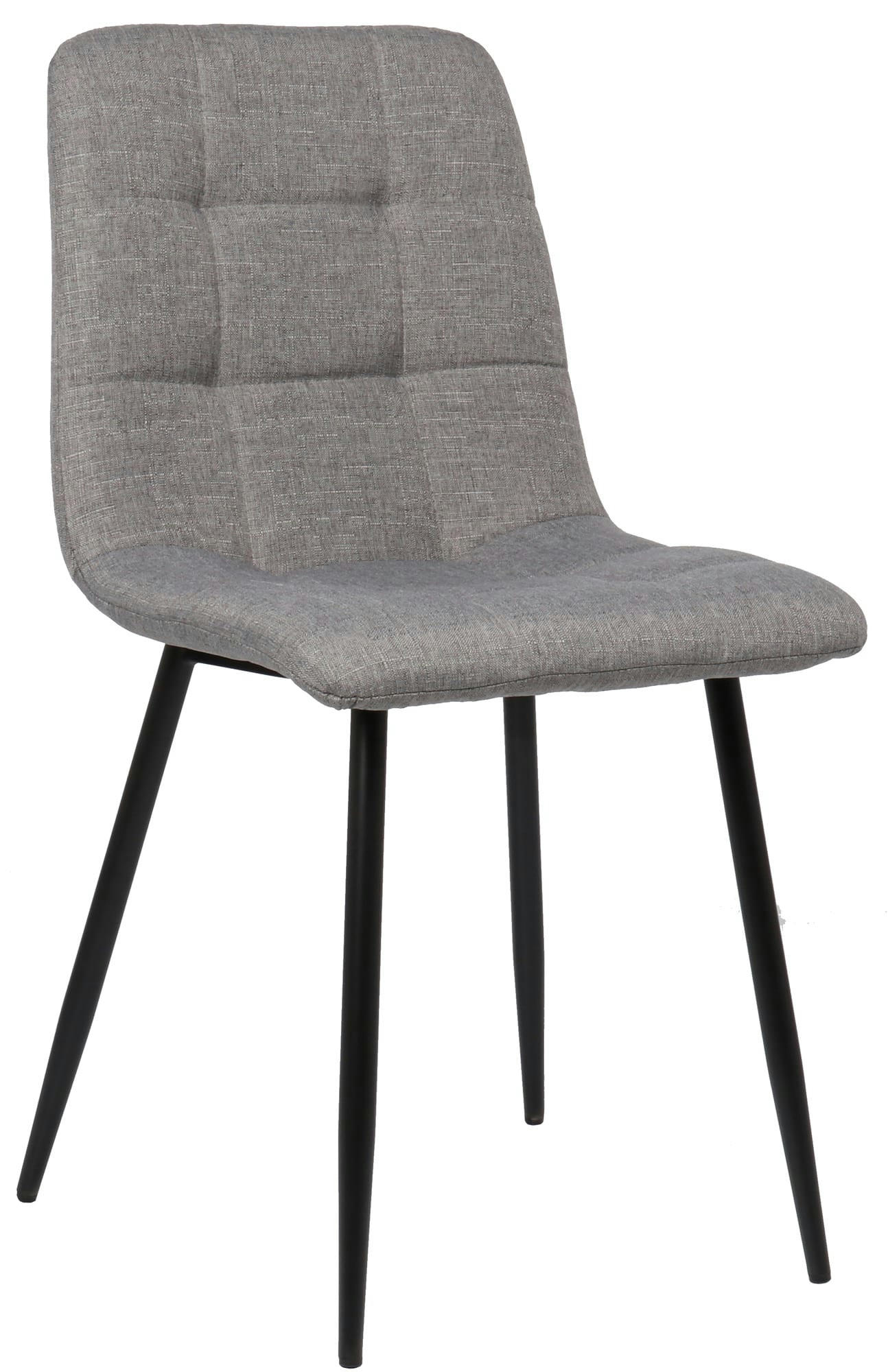 TILDE - Chaise de salle à manger avec pieds en métal en tissu Gris