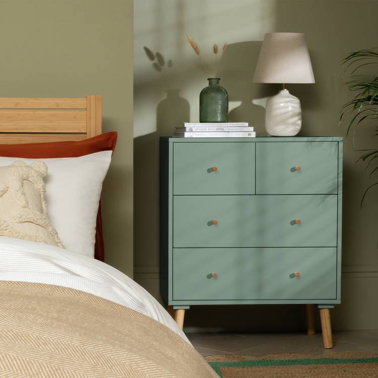 Habitat Otto 4 Drawer Chest - Sage Green