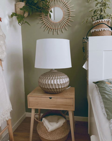 Lampa stołowa złota ceramiczna glamour
