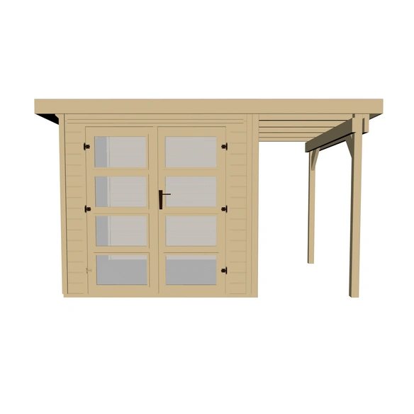 Gartenhaus »321 A Gr.4«, Holz, BxHxT: 438 x 206 x 194 cm (Außenmaße inkl. Dachüberstand)