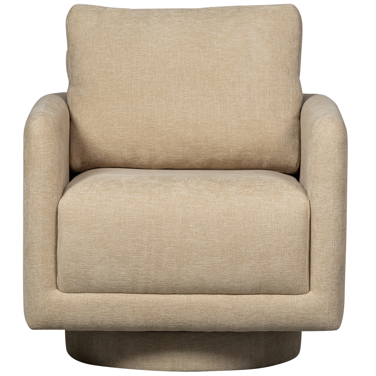 WOOOD draaibare fauteuil Oscar - Chenille - Naturel - 64x78x79
