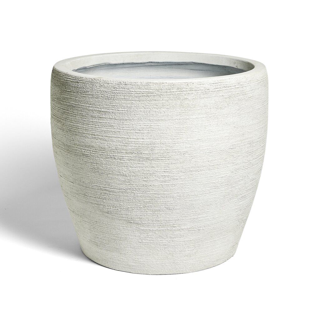Pot fibre d'argile blanc Ø45xH41cm
