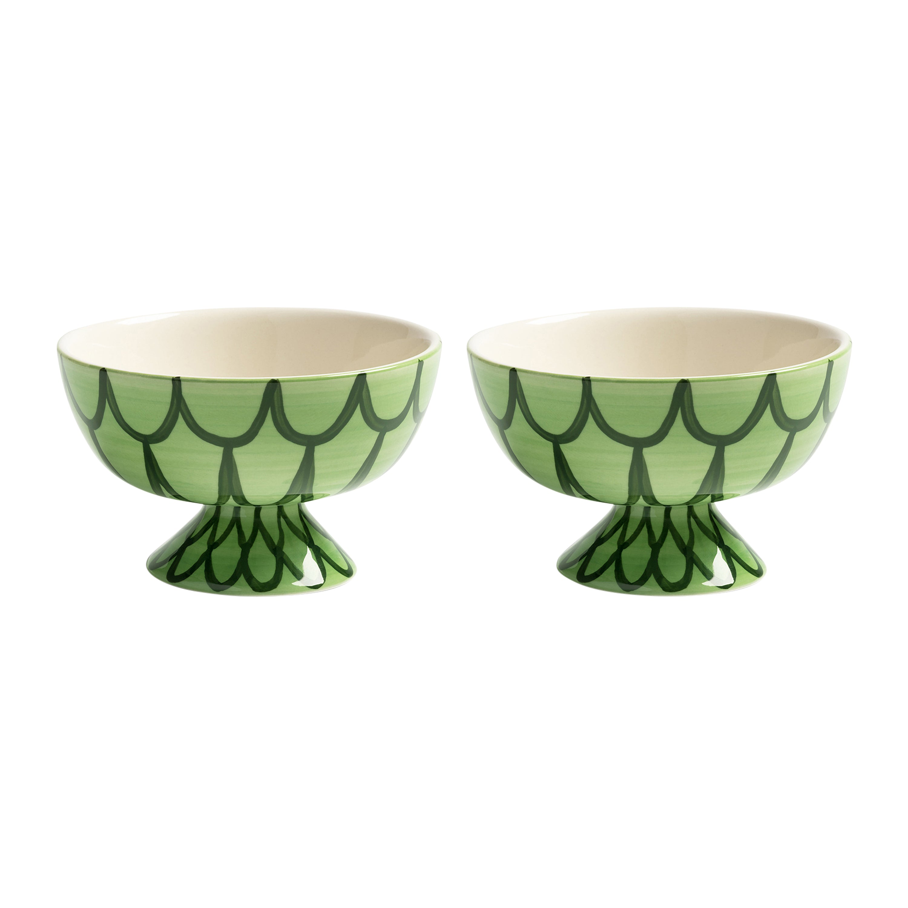 &k amsterdam Sirène Schaaltje - Groen - Set van 2