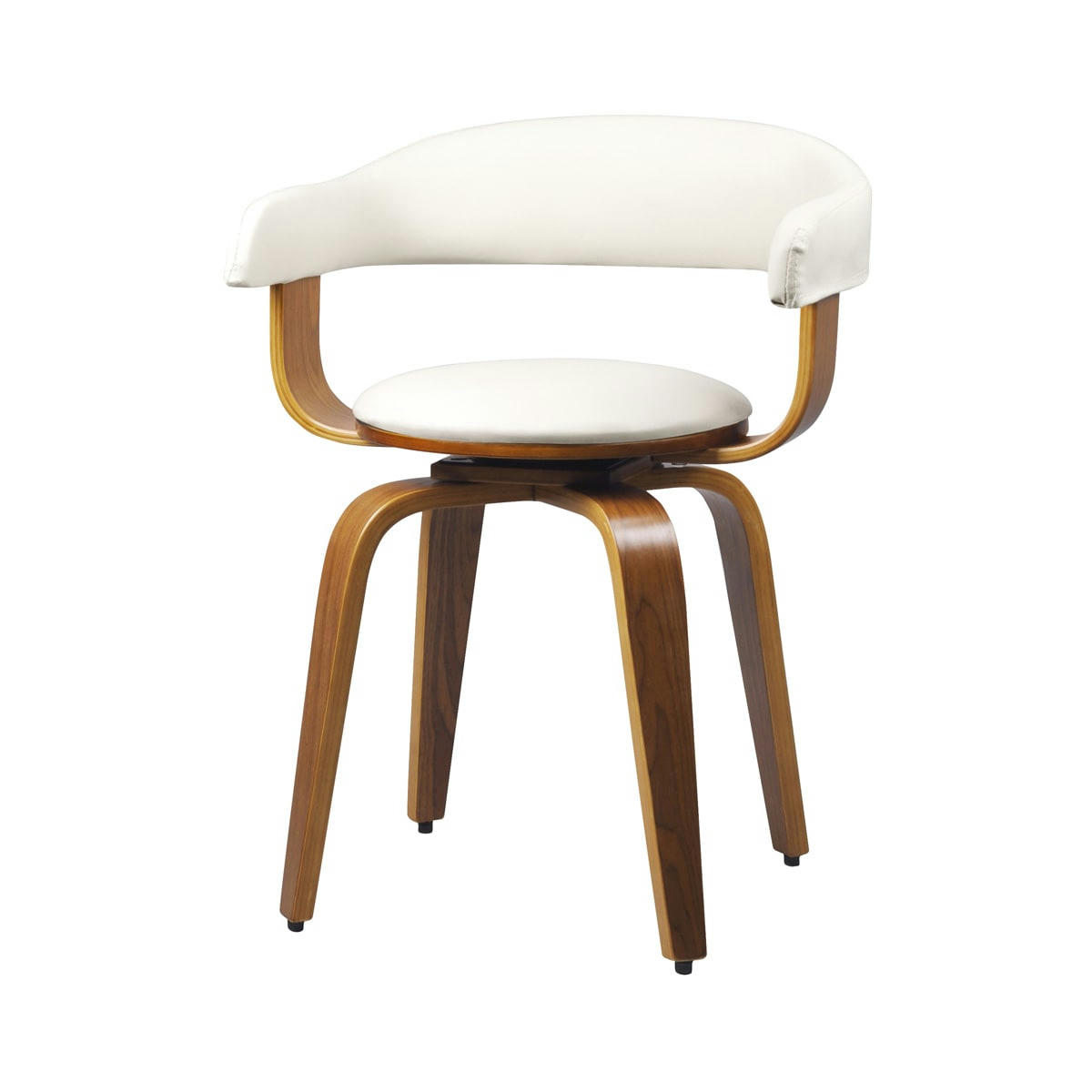 HAROLD - Chaise avec accoudoirs en cuir synthétique blanc