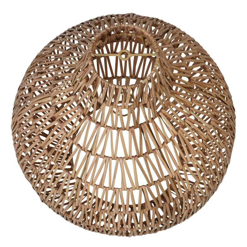 - Abat-jour rond en rotin