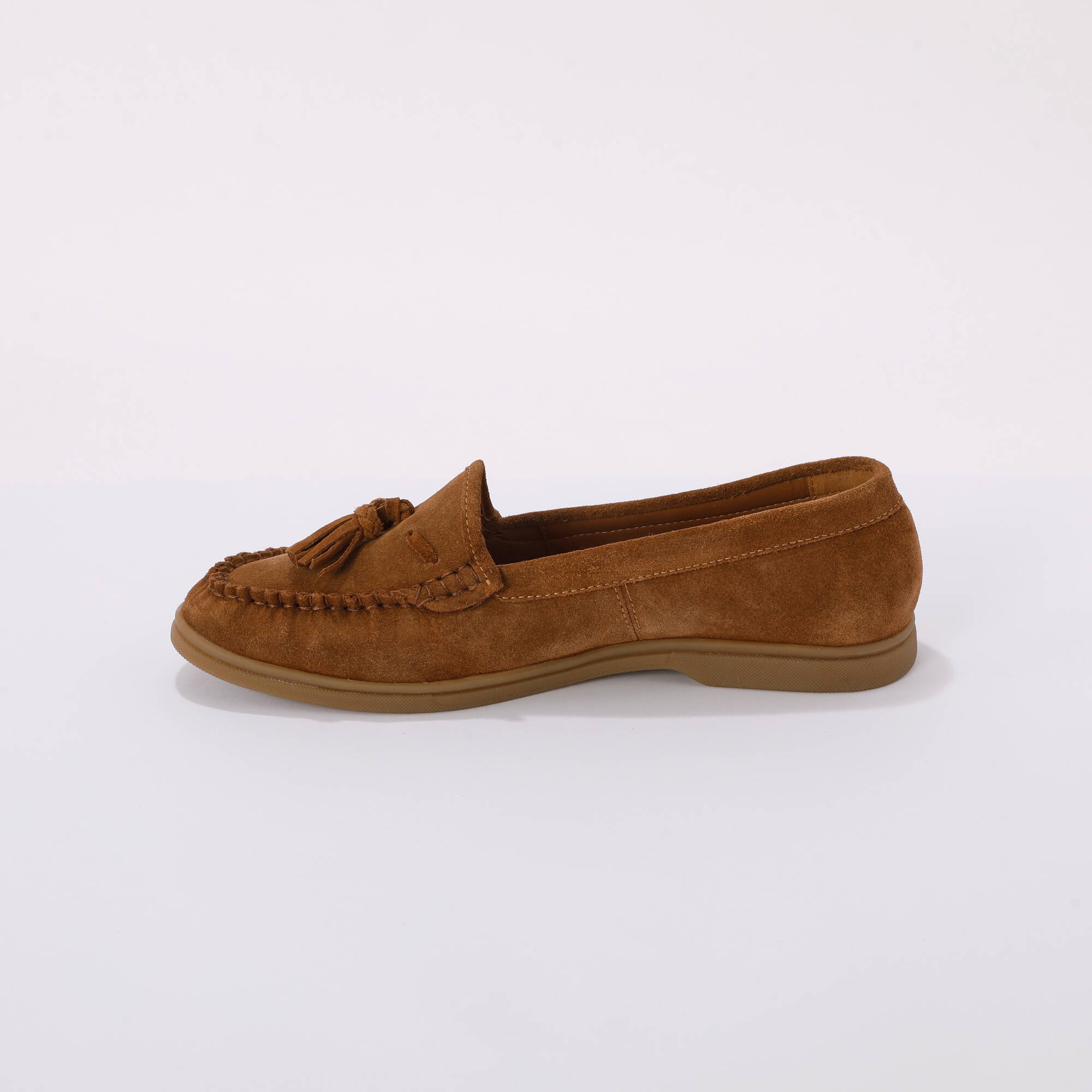 Mocassins cuir pompons