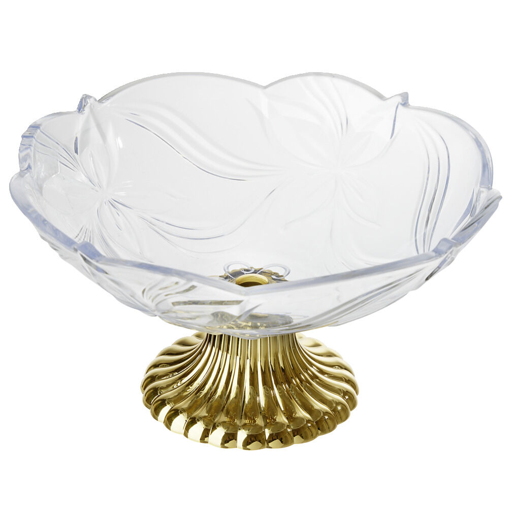 Corbeille à fruit plastique pied doré Ø24xH13cm