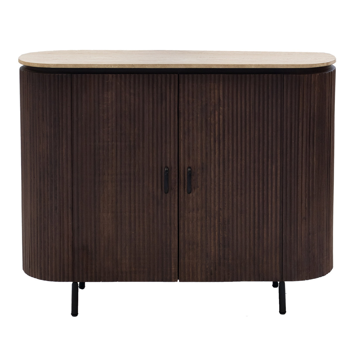 Giga Meubel Dressoir Amber - Travertin - Donkerbruin - 120cm