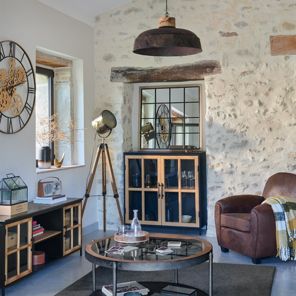 LAMPA WISZĄCA Prano metal/drewno minimalistyczna