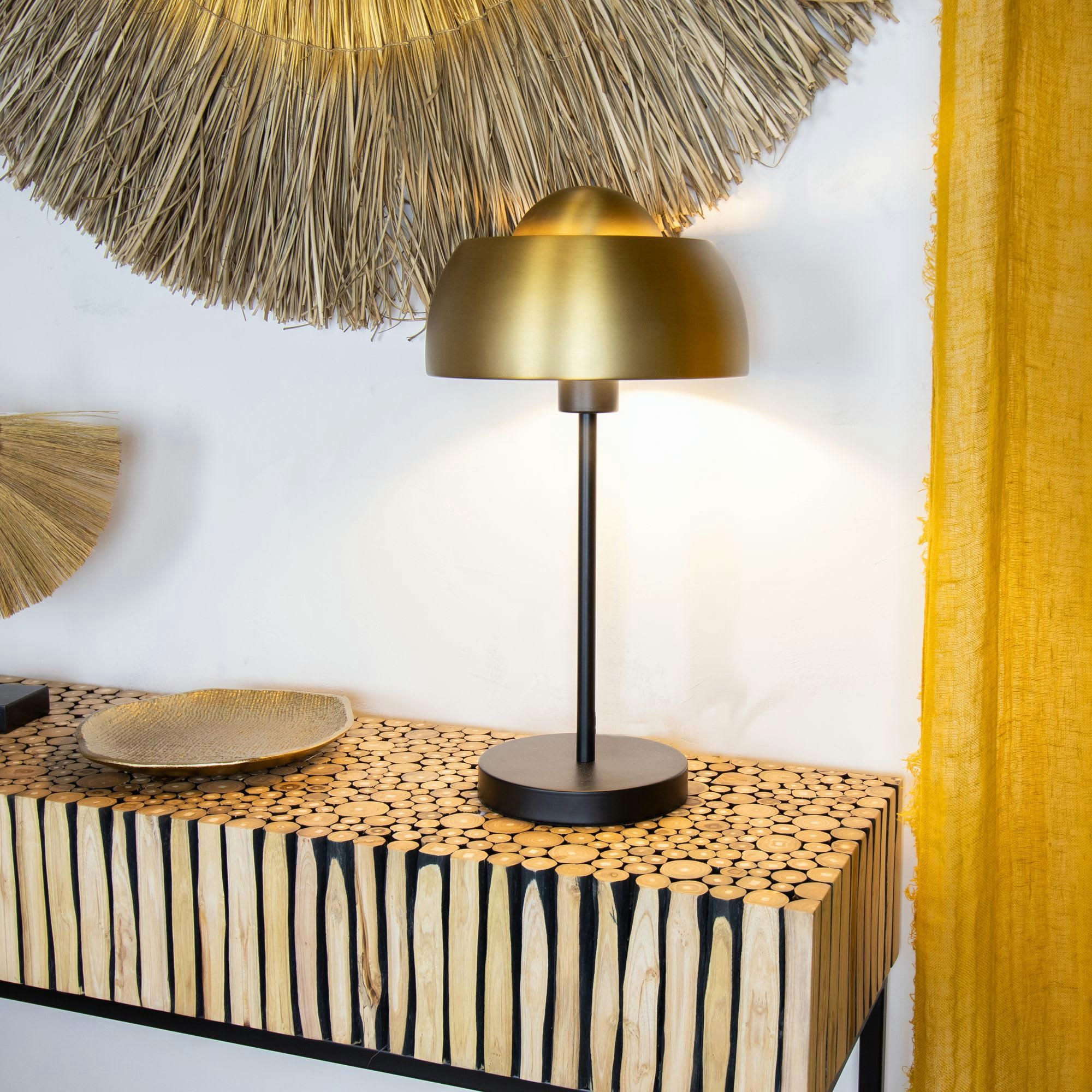 NOMAA - Lampe à poser en métal noir et doré h45cm