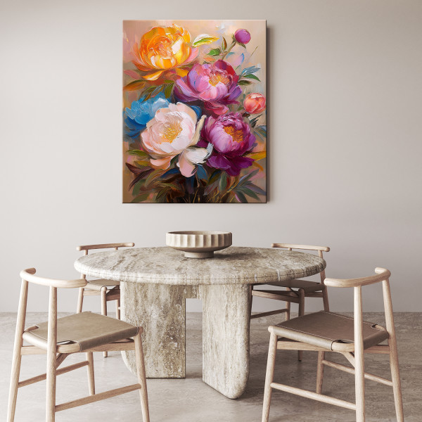 Feeby Obraz na płótnie, Kolorowe Piwonie Kwiaty 40x60