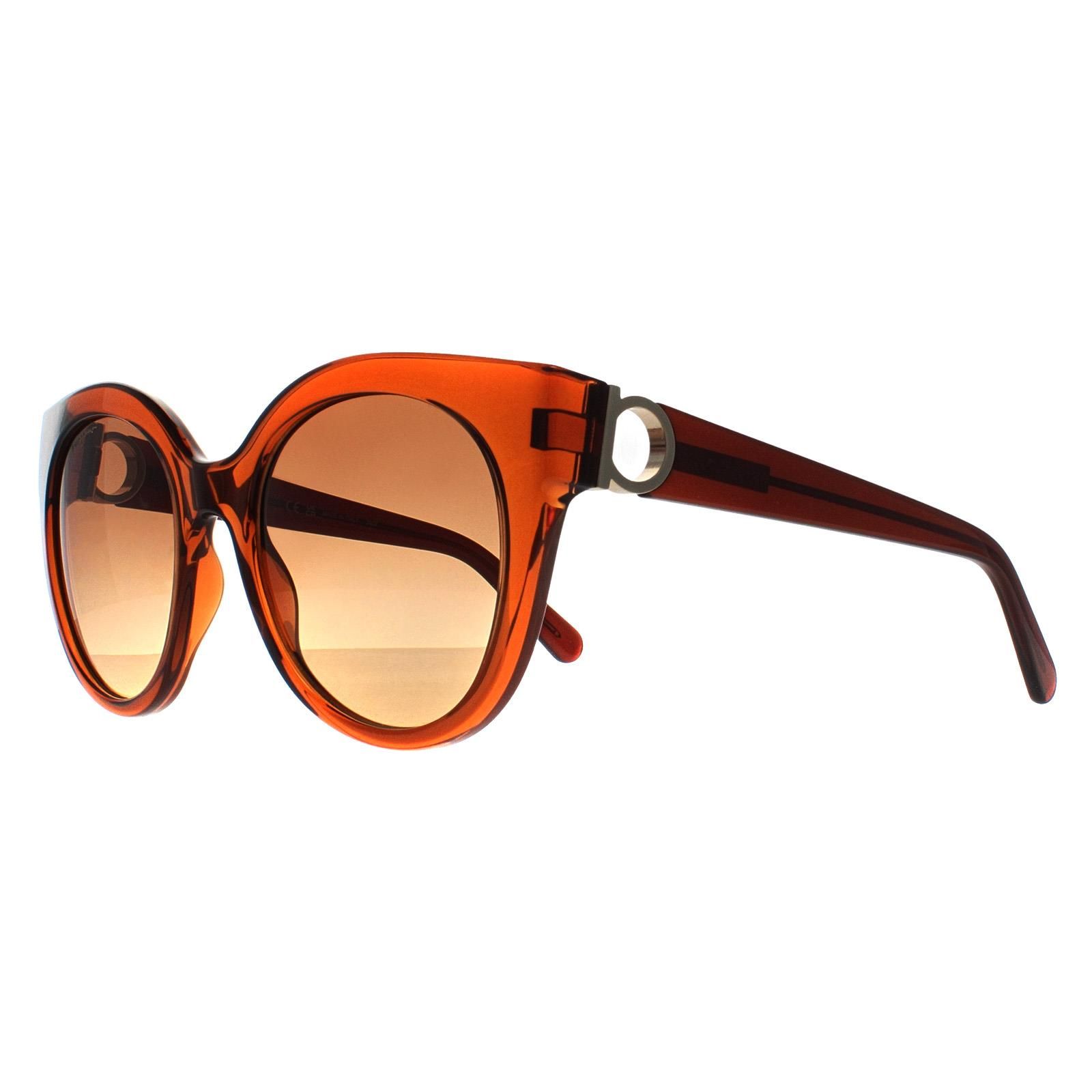 Salvatore Ferragamo Cat Eye Crystal Caramel Brown Gradient SF1031S
