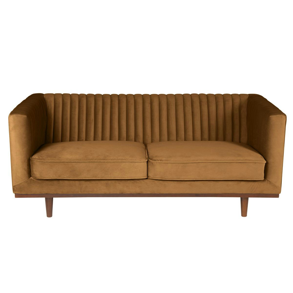 DANTE - Canapé velours 2 places caramel