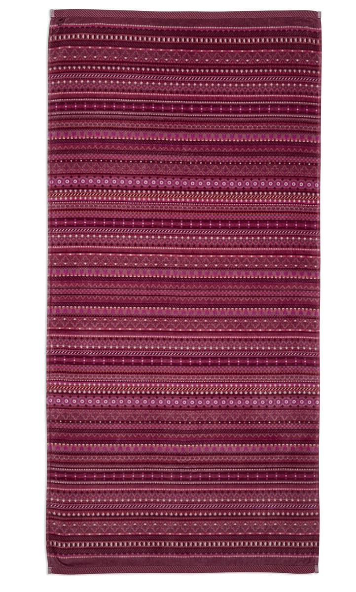 Pip Studio Geometric Print - Douchelaken - 70x140 - Donker roze