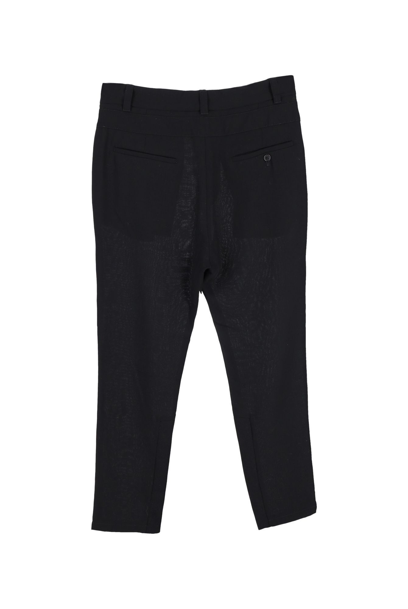 Ann Demeulemeester Preloved Straight Leg Pants in Black Wool