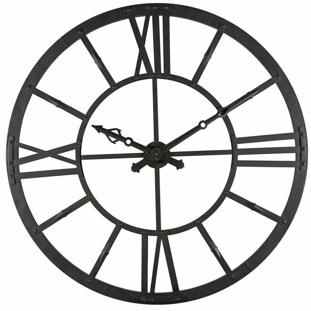 Duke - Horloge murale lumineuse en métal noir D.121cm