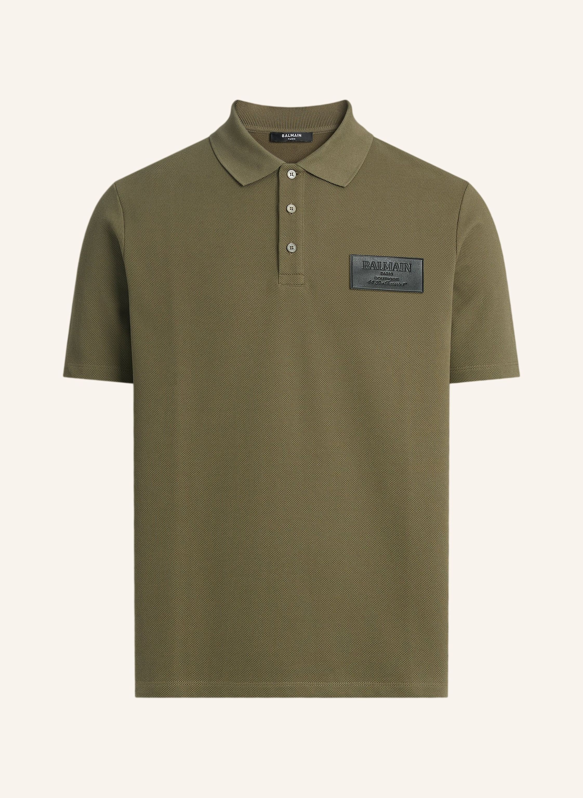 BALMAIN Polohemd aus Baumwolle mit Balmain Vintage-Etikett aus Leder