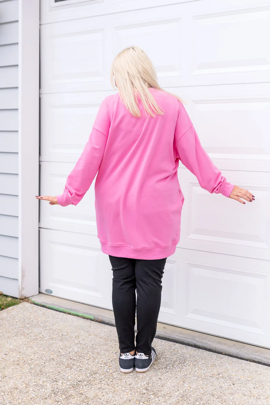 Evan Longline Sweatshirt in Loud Pink by Kasey Rainbow