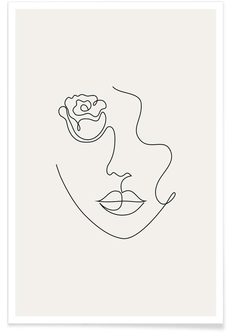 PETAL - Affiche blanc ivoire & noir