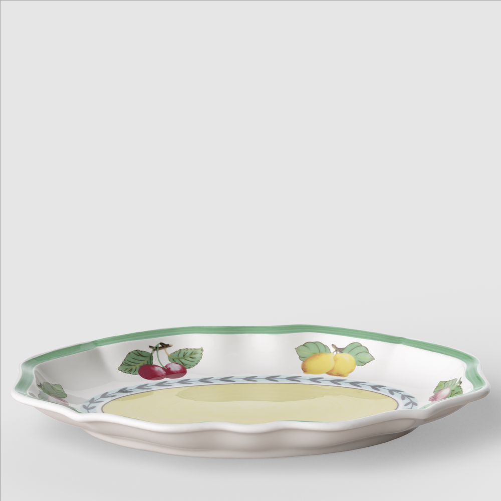 French Garden Gravy boat saucer - Multi-colored, Premium Porcelain