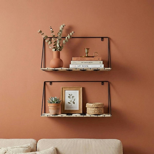 Etagere murale fibres naturelles 40x18x26cm