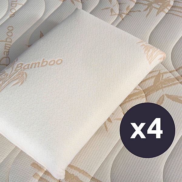 Lot de 4 oreillers Bamboo 40x60 cm Mémoire de forme