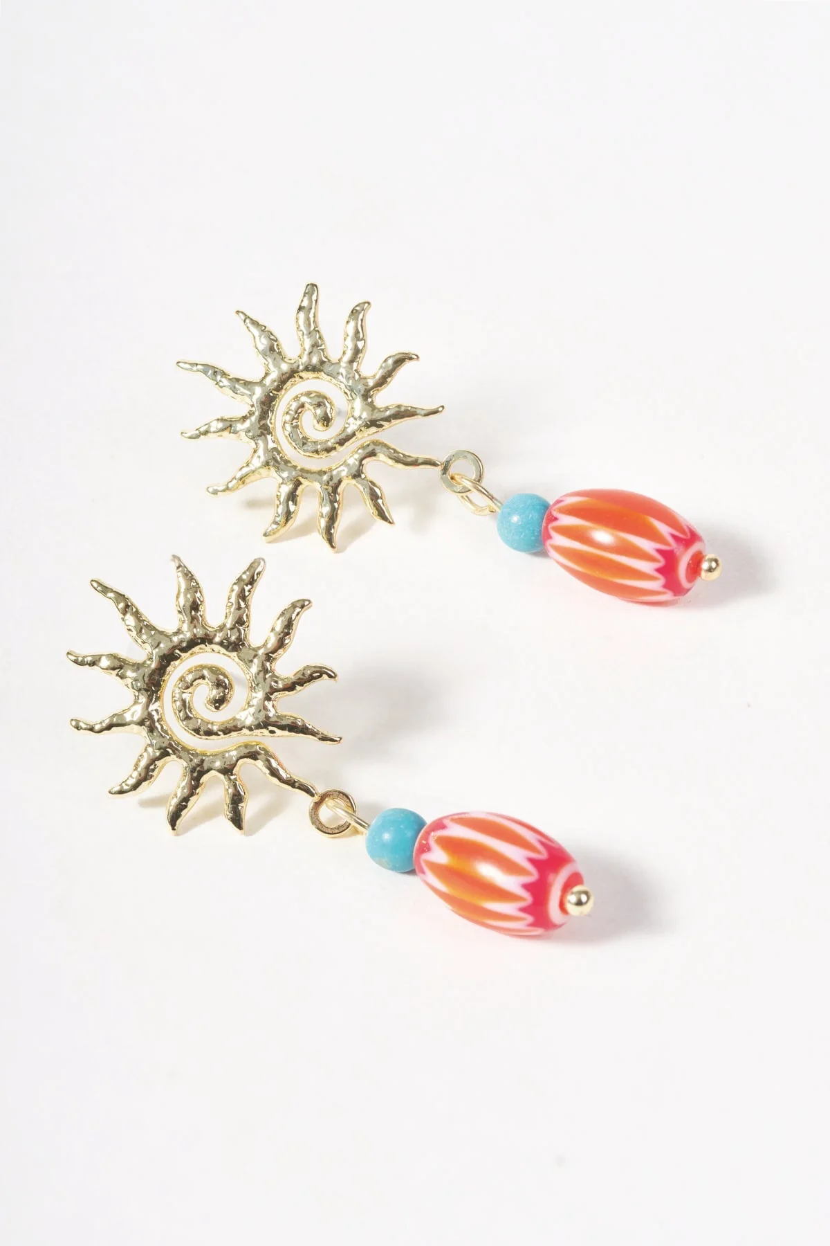 Gold Sun Drop Earrings